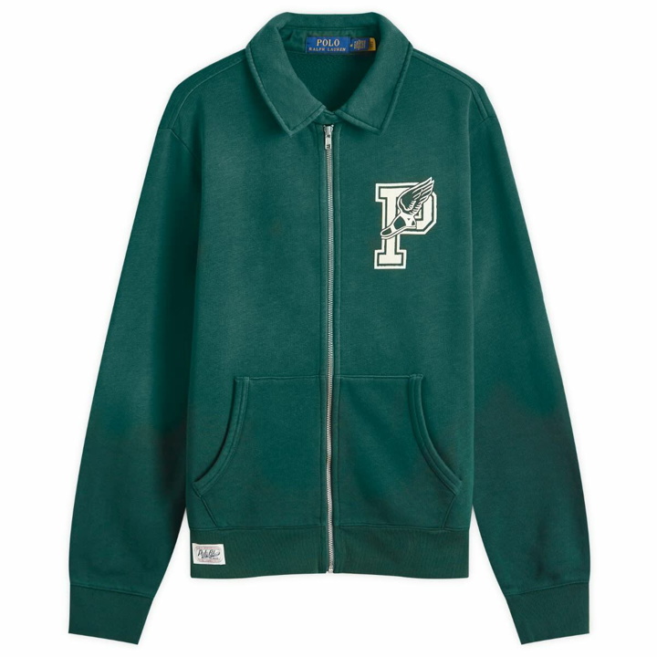 Photo: Polo Ralph Lauren Men's College Logo Sweat Jacket in Moss Agate