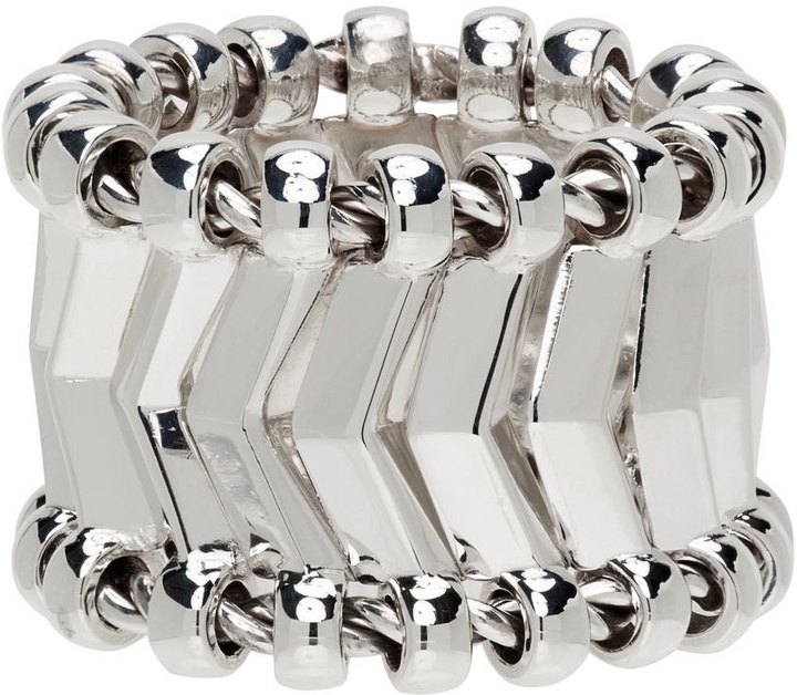 Photo: Bottega Veneta Silver Chevron Ring