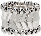 Bottega Veneta Silver Chevron Ring