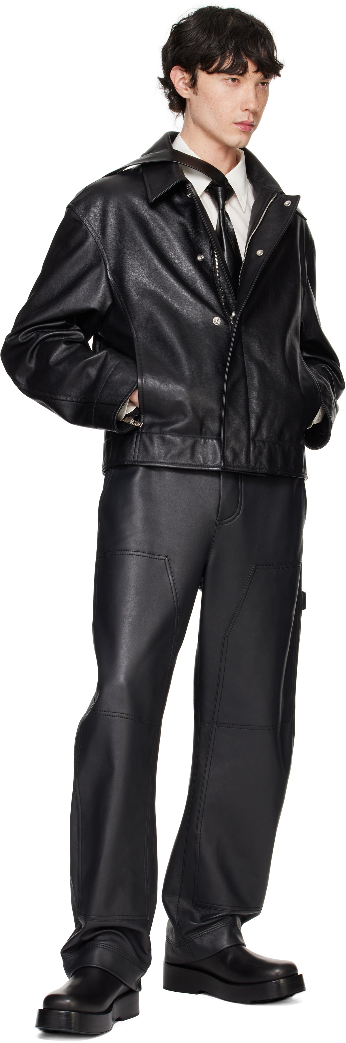 Bottega Veneta Black Natural Calf Leather Jacket