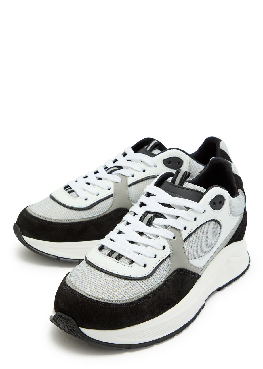 Cleens Onesixty Panelled Mesh Sneakers White And Black