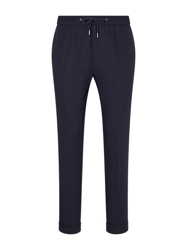 Photo: Paul Smith - Straight-Leg Linen Trousers - Blue