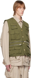mastermind WORLD Khaki Multi-Pocket Vest