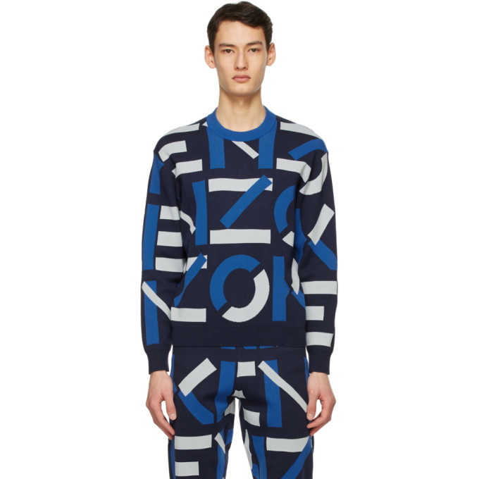 Photo: Kenzo Navy Jacquard Sport Monogram Sweater