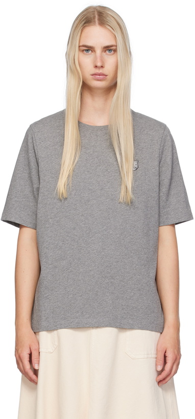 Photo: Maison Kitsuné Gray Bold Fox Head T-Shirt