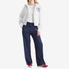 Sporty & Rich Women's Emblem Cropped Zipped Hoodie in Heather Gray Navy