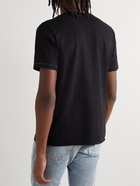 SAINT LAURENT - Distressed Printed Cotton-Jersey T-Shirt - Black