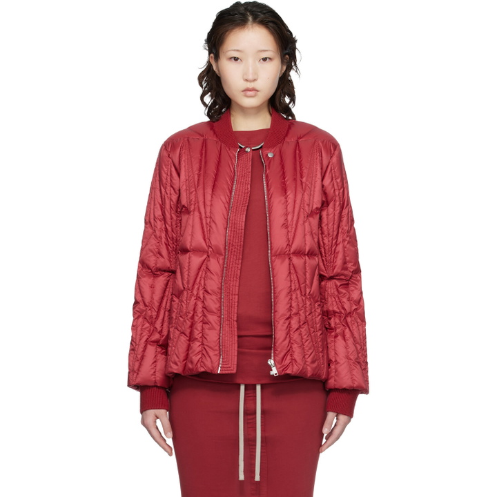 Photo: Rick Owens Moncler + Rick Owens Red Geocamo Flight Down Jacket