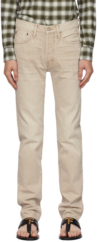 Photo: TOM FORD Beige Patch Jeans