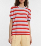 Barrie Striped cotton and cashmere top