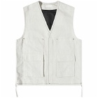 Helmut Lang Men's Linen Twill Vest in Natural