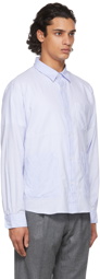 Officine Générale Blue & White Striped Tony Shirt