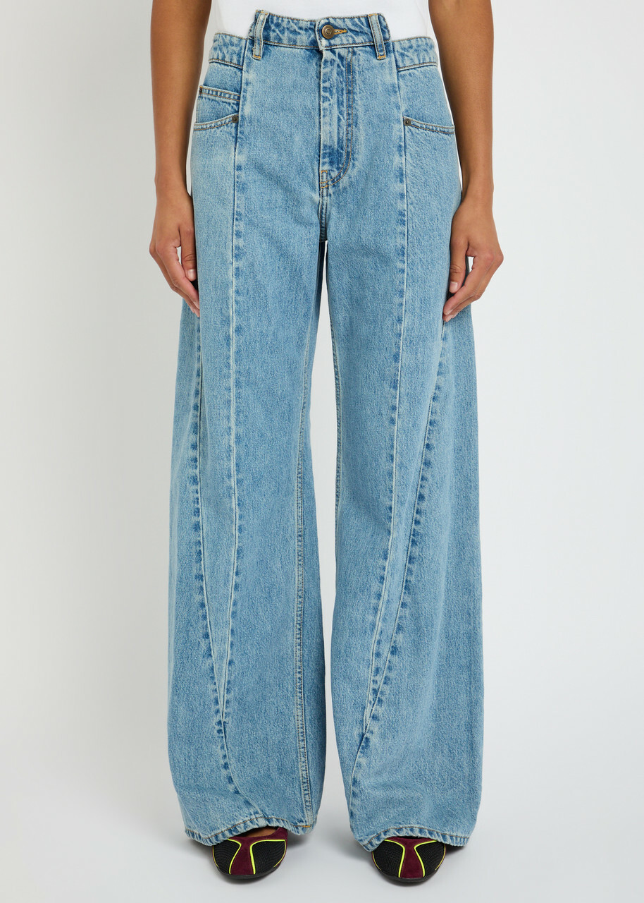 Maison Margiela Asymmetric Wide-leg Jeans Denim