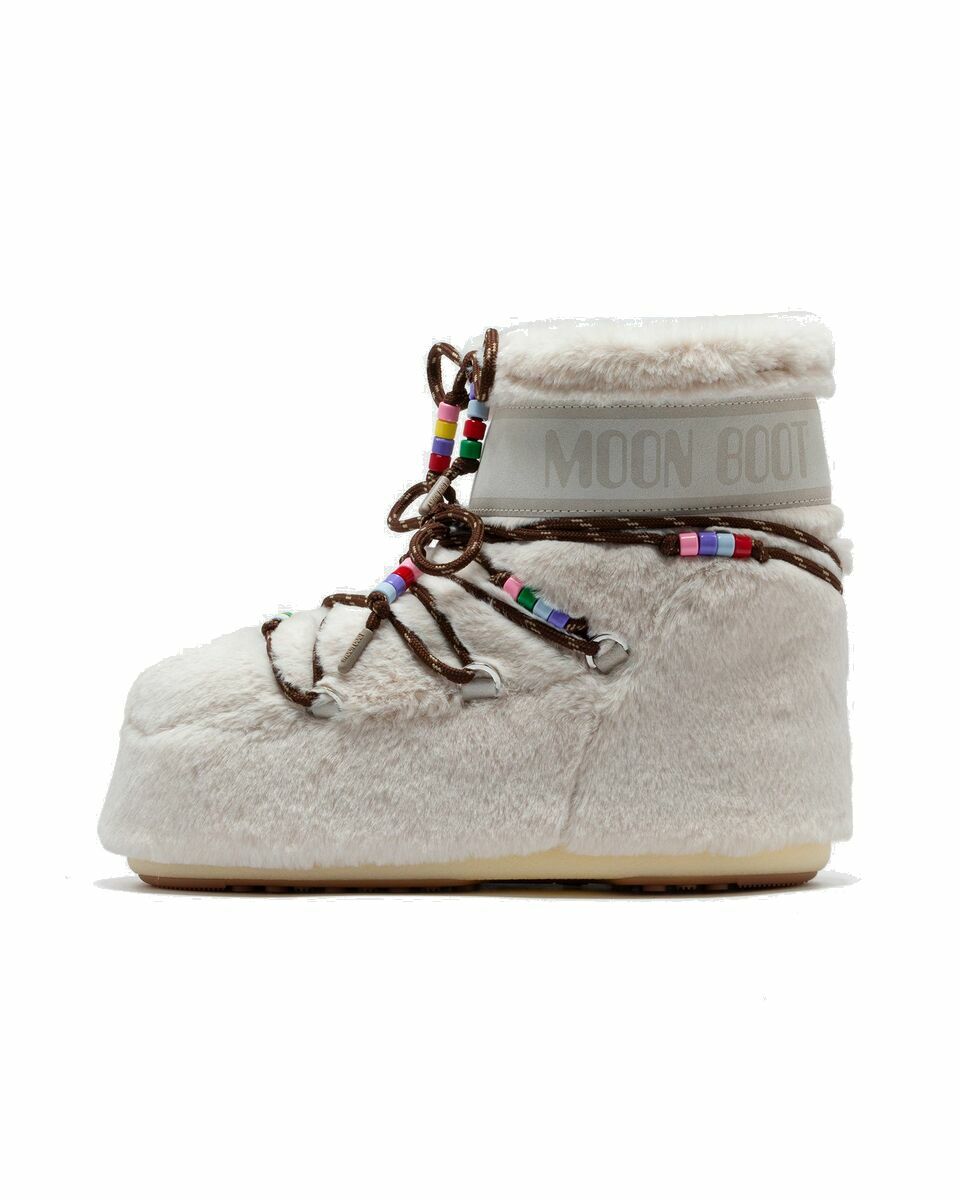 Photo: Moon Boot Icon Low Faux Fur Beads White - Mens - Boots
