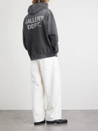 Gallery Dept. - Logo-Print Paint-Splattered Cotton-Jersey Hoodie - Gray