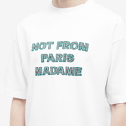 Drole de Monsieur Men's Drôle de Monsieur Not From Paris Madame Tartan T-Shirt in White