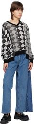 Marc Jacobs Black 'The Leather Barcode Monogram' Loafers