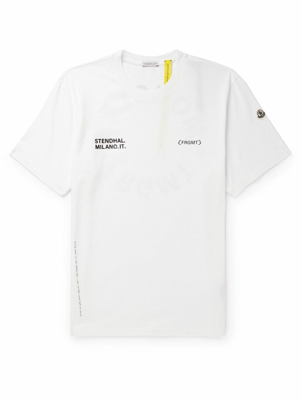 Photo: Moncler Genius - 7 Moncler FRGMT Hiroshi Fujiwara Logo-Print Cotton-Jersey T-Shirt - White