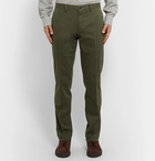 Incotex - Anthracite Slim-Fit Stretch-Cotton Twill Trousers - Green