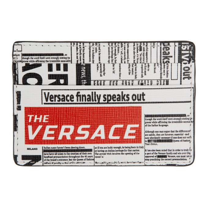 Photo: Versace White and Black Printed Card Holder