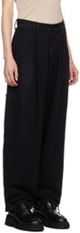 Y's Black Pleated Jeans