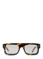 Striped Square Frame Sunglasses in Brown