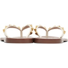 Valentino Garavani Off-White Rockstud Calfskin Thong Sandals