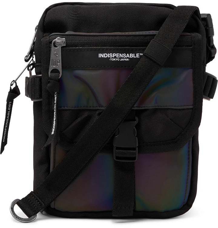 Photo: Indispensable - Buddy Iridescent Shell and Canvas Messenger Bag - Black