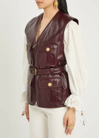 Chloe Leather Gilet Brown