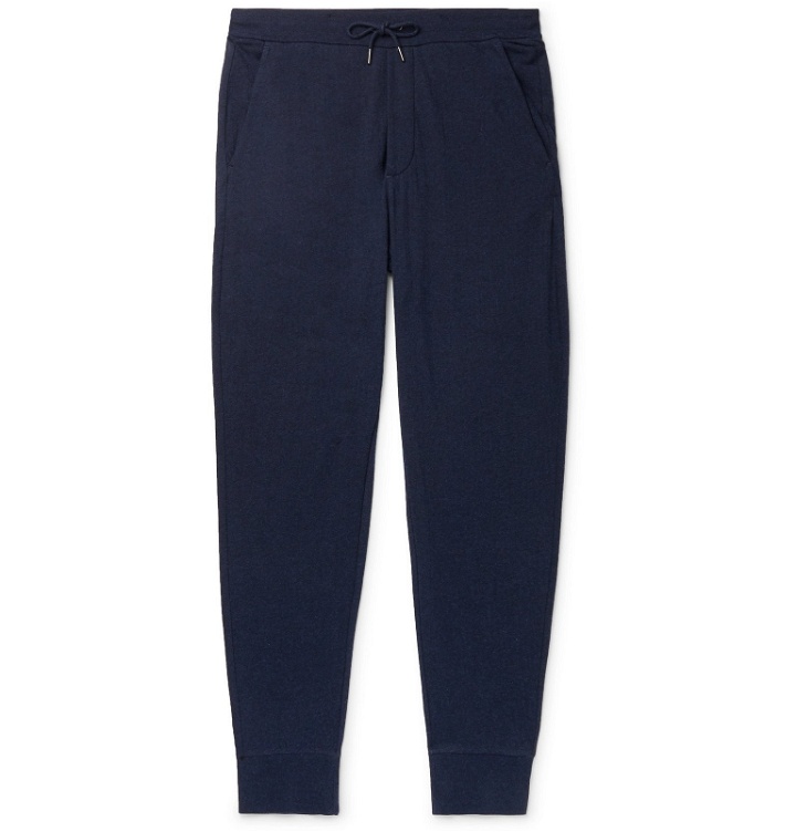 Photo: Ralph Lauren Purple Label - Tapered Brushed Modal and Cotton-Blend Sweatpants - Blue