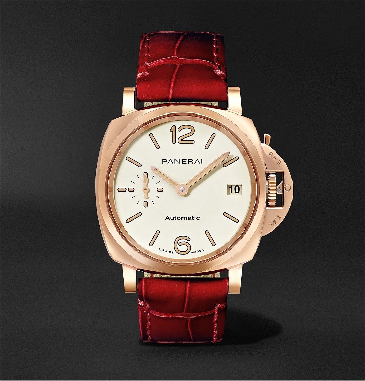 Photo: Panerai - Luminor Due Automatic 38mm Goldtech and Alligator Watch - Red