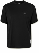 Satisfy - Logo-Print Appliquéd Recycled AuraLite™ Jersey T-Shirt - Black