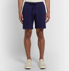 Hartford - Mélange Loopback Cotton-Jersey Drawstring Shorts - Blue