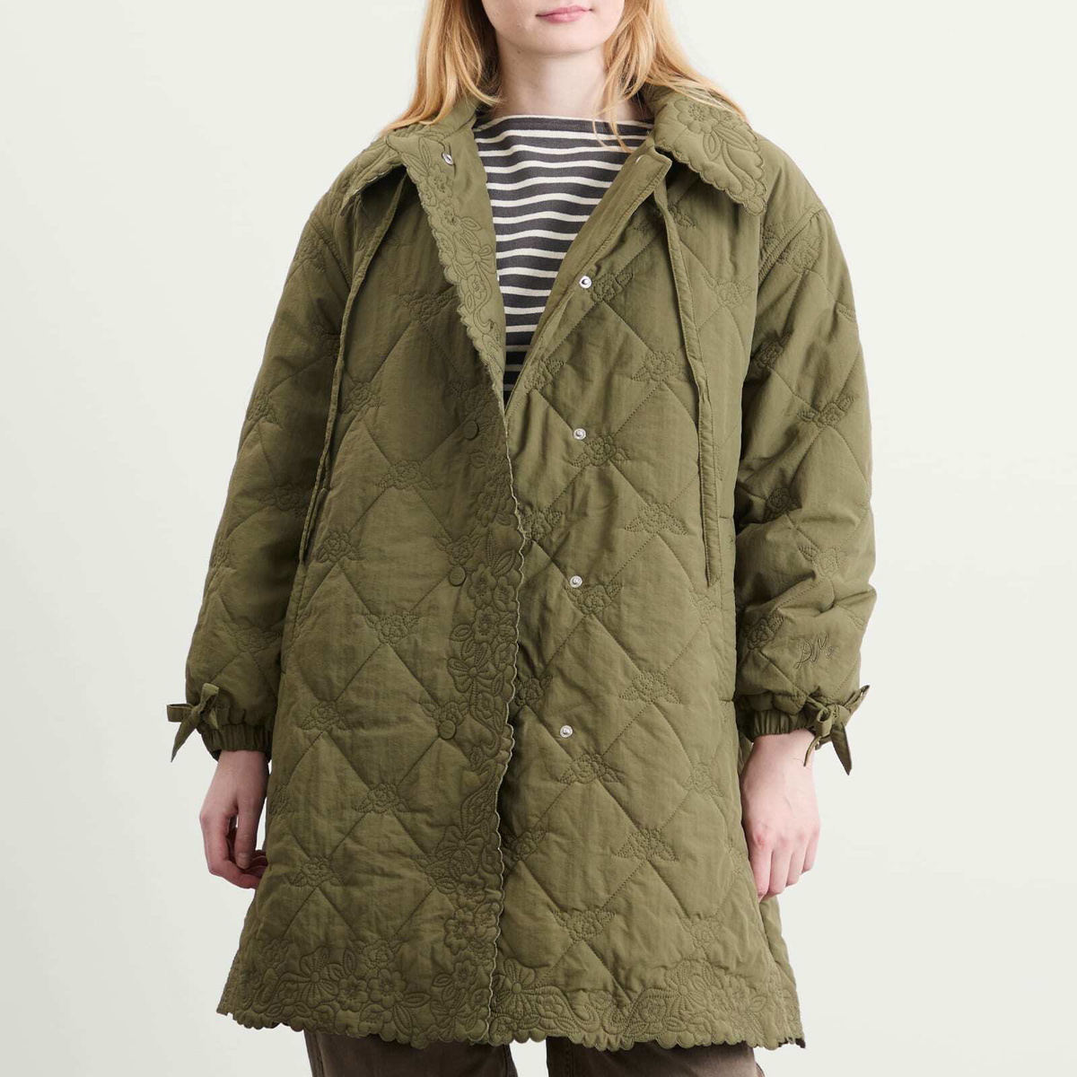 Damson Madder Women's Avery Quilted Coat in Olive