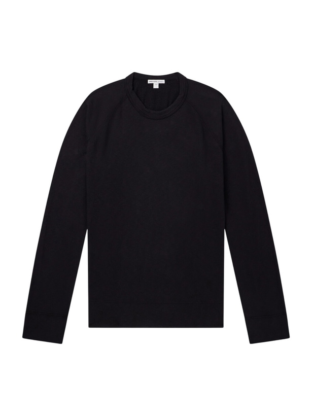 Photo: James Perse - Garment-Dyed Loopback Supima Cotton-Jersey Sweatshirt - Black