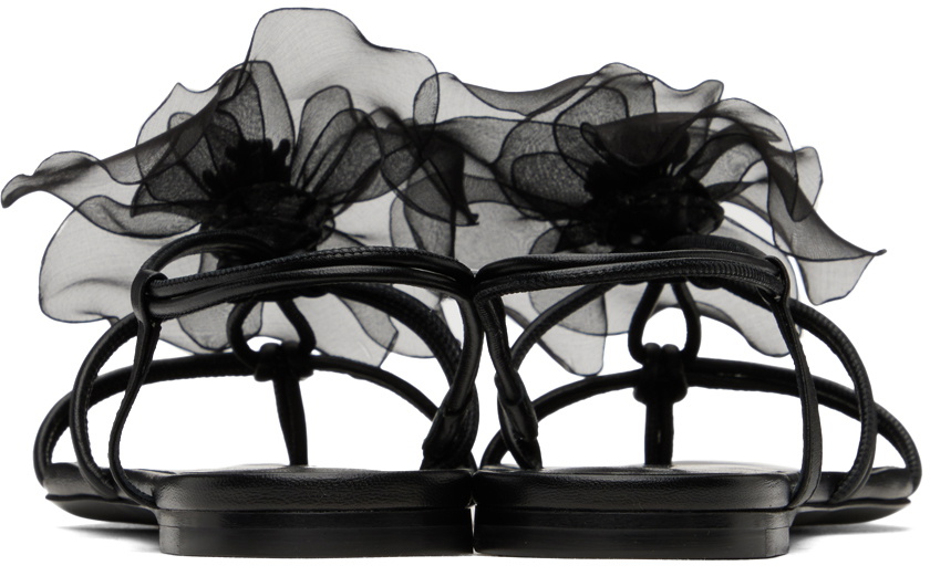 Nensi Dojaka Black Floral Sandals