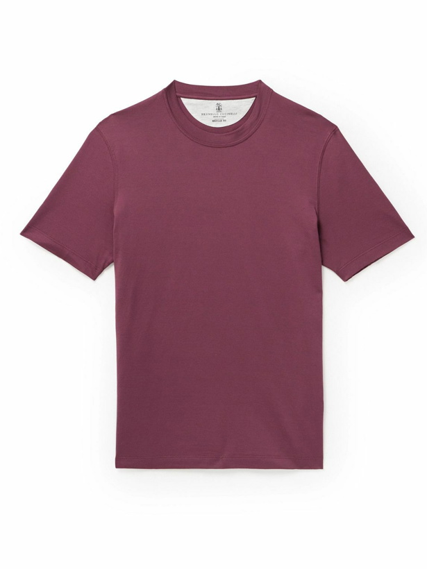 Photo: Brunello Cucinelli - Cotton-Jersey T-Shirt - Purple
