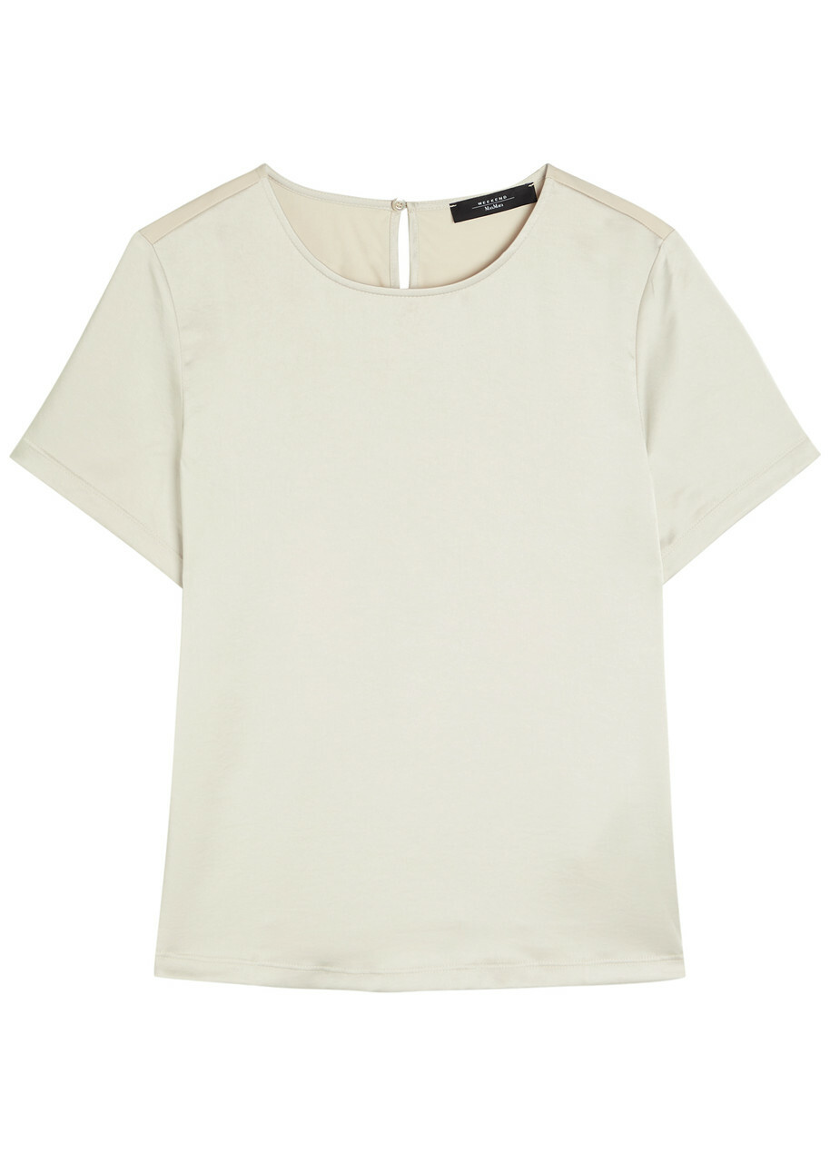 Weekend Max Mara Gilbert Satin T-shirt Ivory