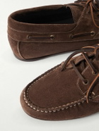 Manolo Blahnik - Marino Suede Boat Shoes - Brown