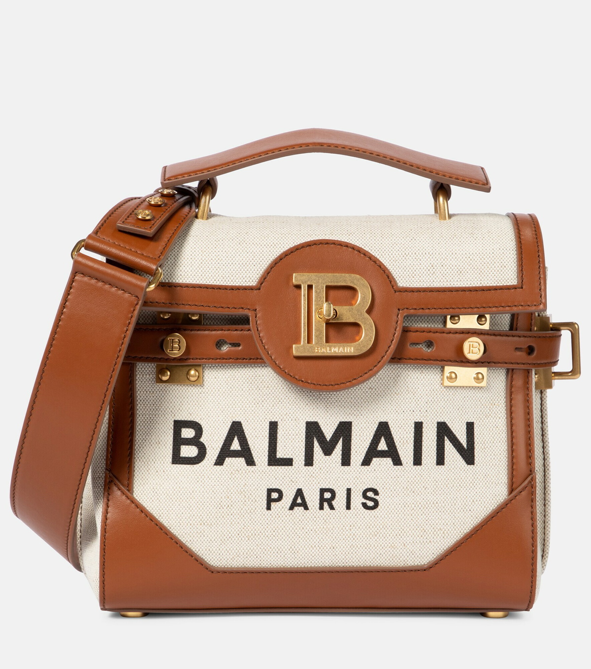 Balmain - B-Buzz 23 leather-trimmed shoulder bag Balmain