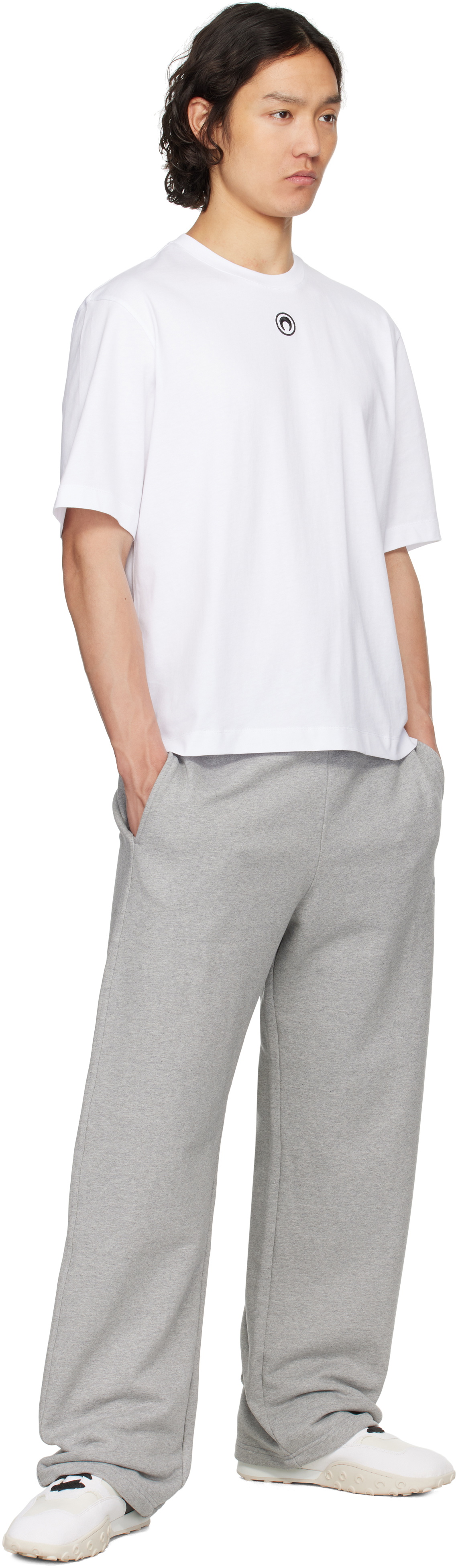 Marine Serre Gray Moon Logo Sweatpants