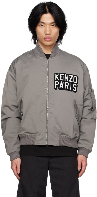 Photo: Kenzo Gray Kenzo Paris Elephant Bomber Jacket