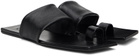 Jil Sander Black Square Toe Flat Sandals