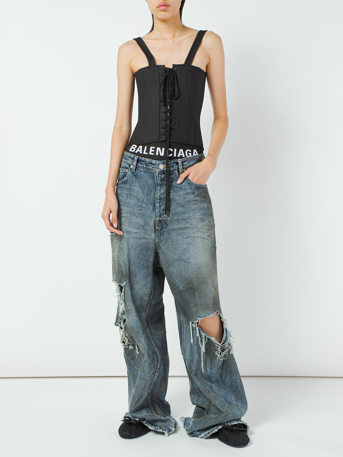 ヒョウ柄デニム manes BALENCIAGA y2k jadedlondon ヒョウ柄デニム manes BALENCIAGA y2k jadedlondon - メルカリ