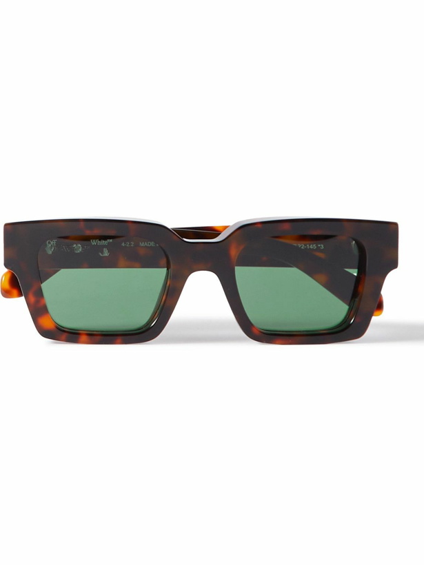 Photo: Off-White - Virgil Square-Frame Tortoiseshell Acetate Sunglasses