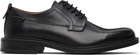 Hugo Black Logo Tab Leather Derbys
