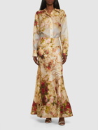 ZIMMERMANN - Luminosity Flare Printed Silk Long Skirt
