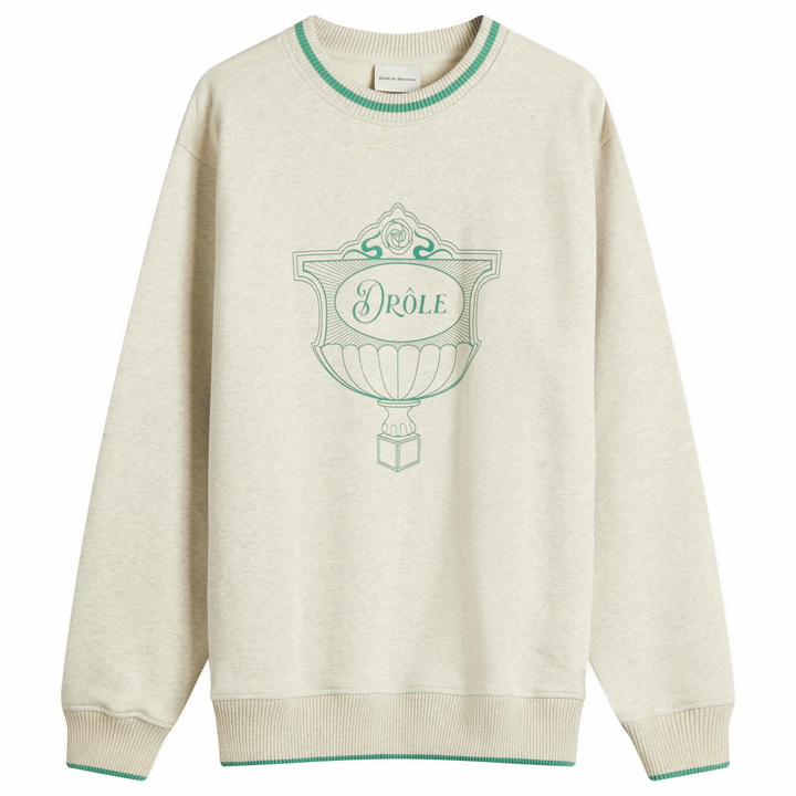 Photo: Drôle de Monsieur Men's Drole Cup Sweatshirt in Grey