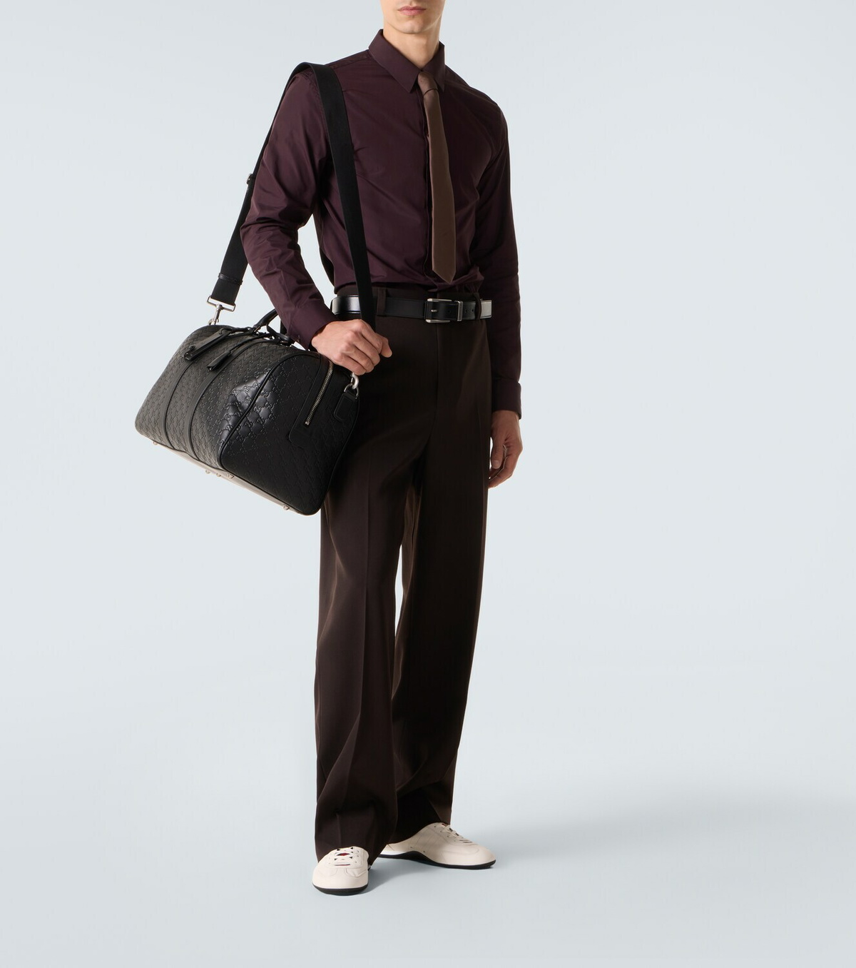 Gucci GG leather duffel bag