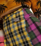 Alanui Embellished checked cotton miniskirt